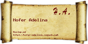 Hofer Adelina névjegykártya